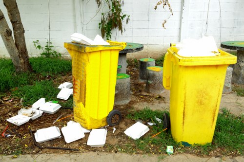 Professional garden waste removal service in action